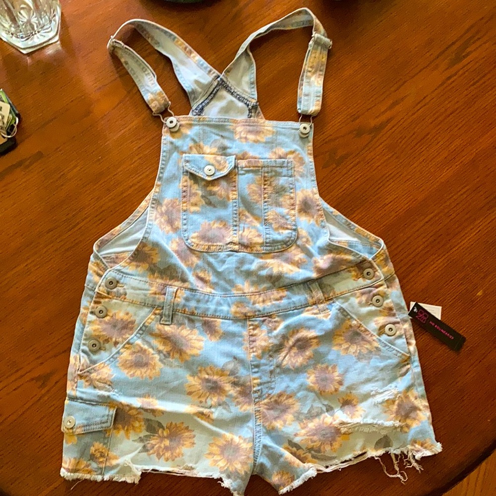 Denim Sunflower Overalls